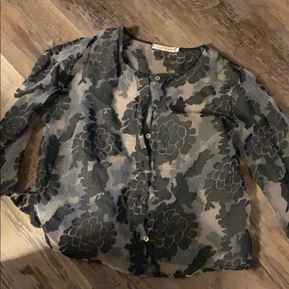 Black and sheer blouse